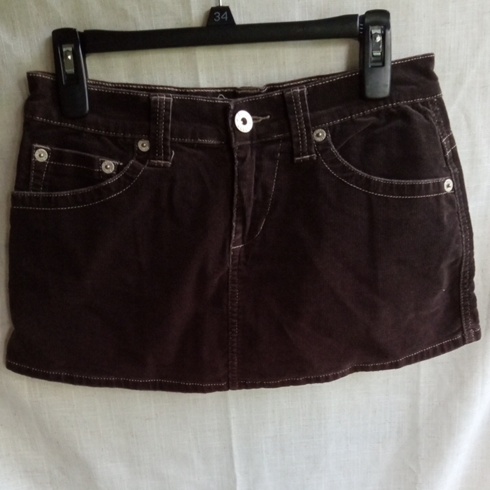 90s Y2K Bongo Brown Corduroy Juniors Mini Skirt 7